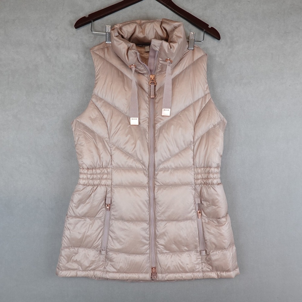 Athleta Banner Peak Down Puffer Vest Zip Front Pink Size Small